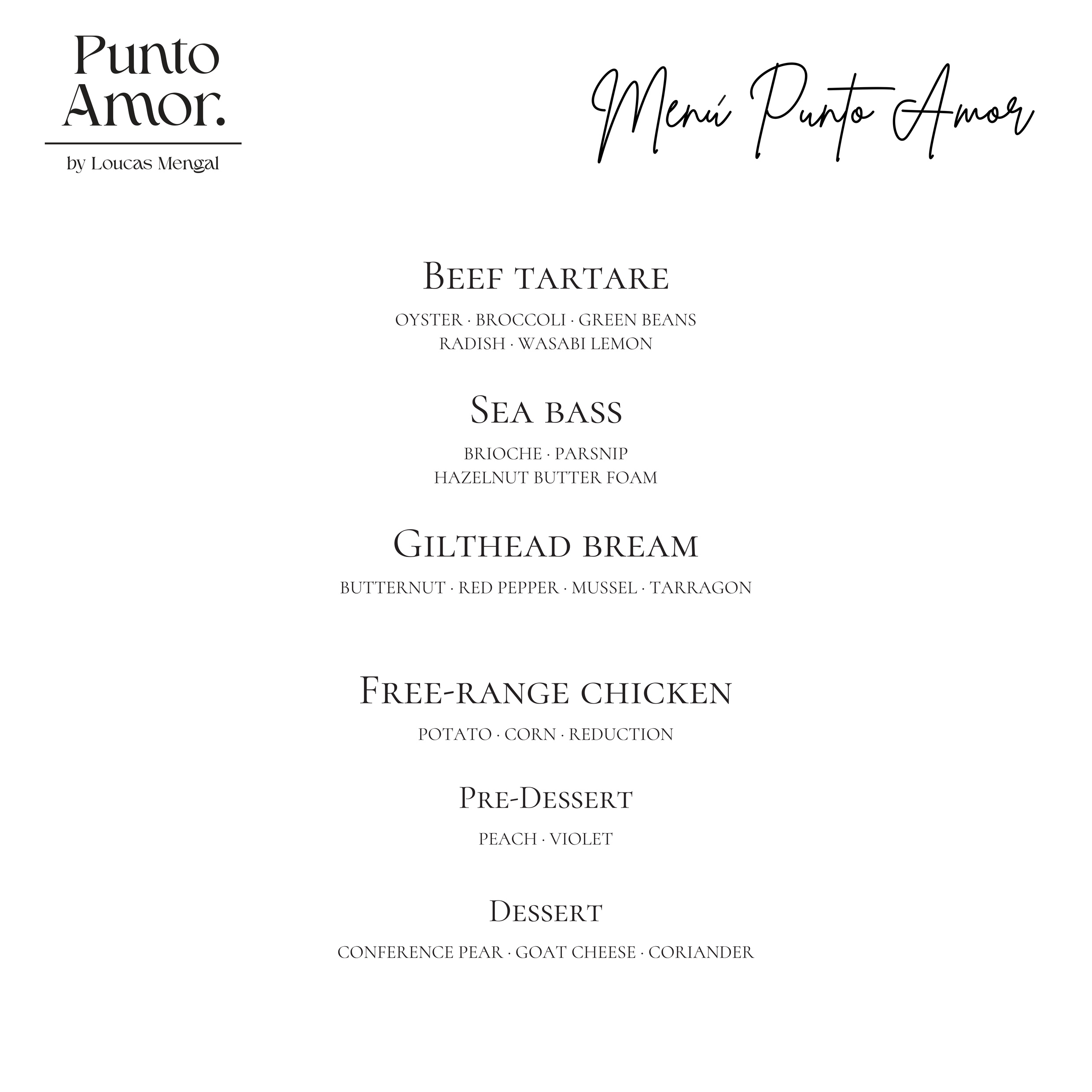Punto Amor — tasting menu, September 2026